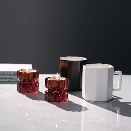 ICNBUYS Twizzle Twist Tealight Holder, Decorative Tealight Candle Holder for Table Display, Romantic Unique Home Décor, Housewarming Gift, Spiral Sculpture Diwali Tea Light Stand Brown Resin Set of 2 - Image 2
