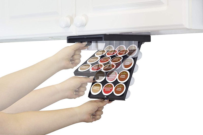PERFECT POD EZ-Shelf Under Shelf Storage for K Cups, Space-Saving Under Counter Cabinet Coffee Pod Holder, 10.5" x 7.25" x 2", Holds 12 Cups - Image 1