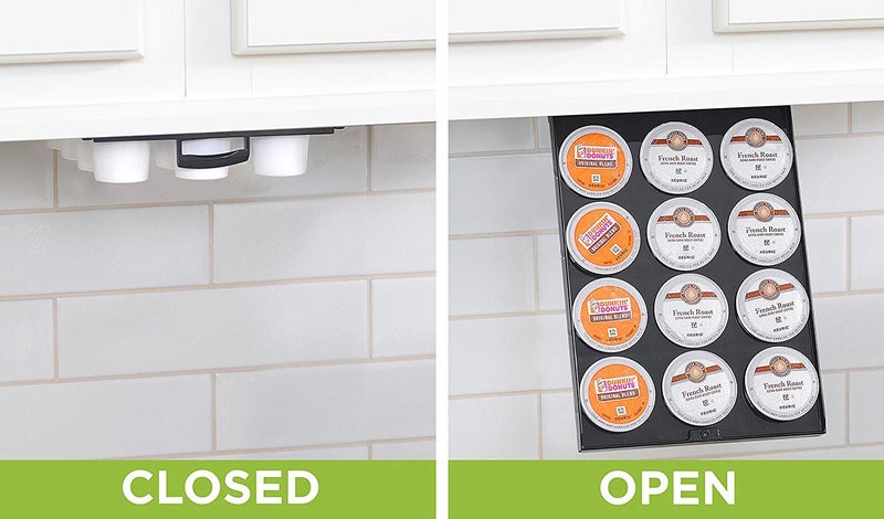 PERFECT POD EZ-Shelf Under Shelf Storage for K Cups, Space-Saving Under Counter Cabinet Coffee Pod Holder, 10.5" x 7.25" x 2", Holds 12 Cups - Image 3
