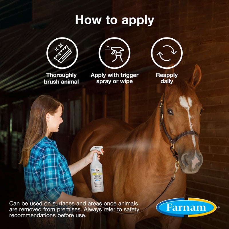 Farnam Broncoe Fly Spray Plus Citronella for Horses, Dogs & Premises â€“ Kills Flies, Ticks, Fleas, Lice & Mosquitoes â€“ Water-Based, Non-Oily Multi-Purpose Insecticide â€“ 128 oz - Image 4