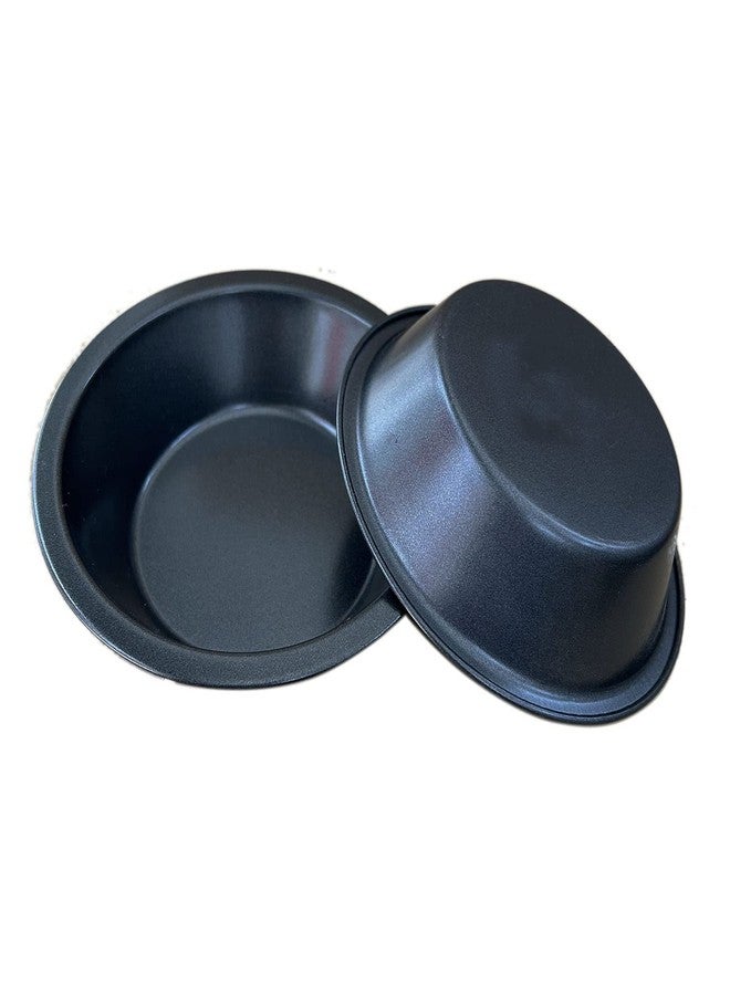 Proshopping Mini Pie Pans 5 Inch, 4 Pieces Small Round Pot Pie Plates, Nonstick Carbon Steel Bakeware Set - for Baking Pies, Crust, Tarts, Black - Image 4