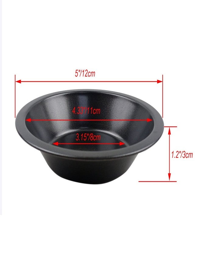 Proshopping Mini Pie Pans 5 Inch, 4 Pieces Small Round Pot Pie Plates, Nonstick Carbon Steel Bakeware Set - for Baking Pies, Crust, Tarts, Black - Image 2