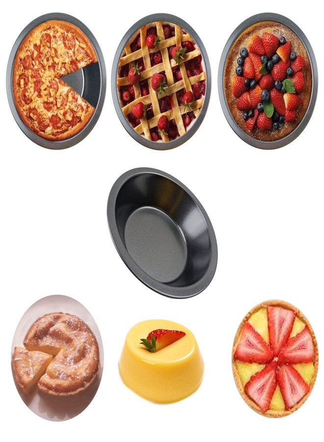 Proshopping Mini Pie Pans 5 Inch, 4 Pieces Small Round Pot Pie Plates, Nonstick Carbon Steel Bakeware Set - for Baking Pies, Crust, Tarts, Black - Image 3