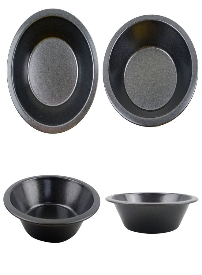 Proshopping Mini Pie Pans 5 Inch, 4 Pieces Small Round Pot Pie Plates, Nonstick Carbon Steel Bakeware Set - for Baking Pies, Crust, Tarts, Black - Image 5