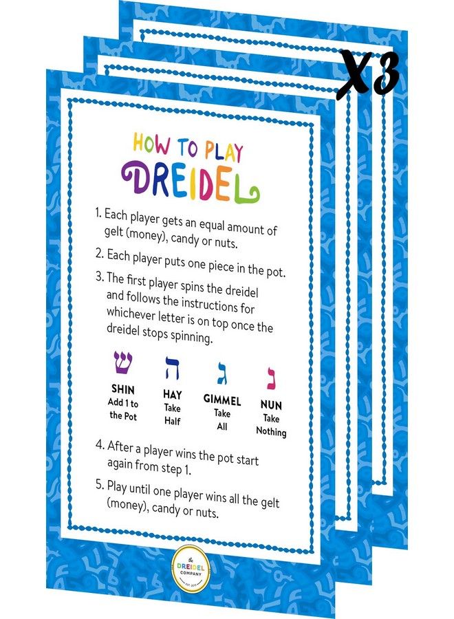 The Dreidel Company Hanukkah Dreidels 30 Bulk Pack Multicolor Plastic Chanukah Draydels With English Transliteration In Reusable Ziplock Bag Includes Dreidel Game Instruction Card  - Image 4