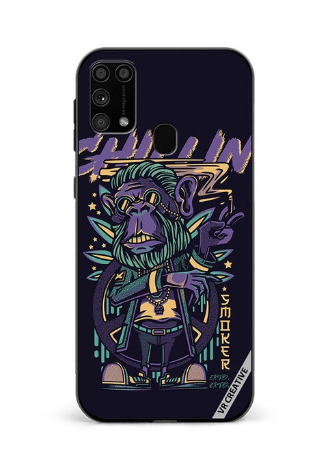 Protective Case Cover For Samsung Galaxy M31/M31 Prime Chillin Monkey Design Multicolour