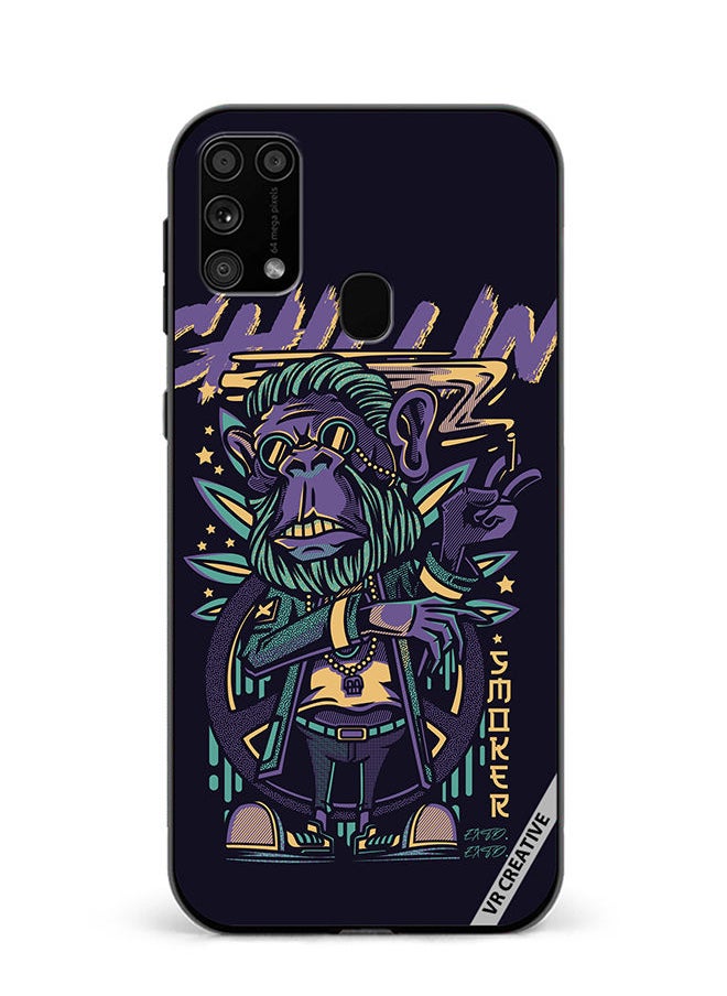 Protective Case Cover For Samsung Galaxy M31/M31 Prime Chillin Monkey Design Multicolour
