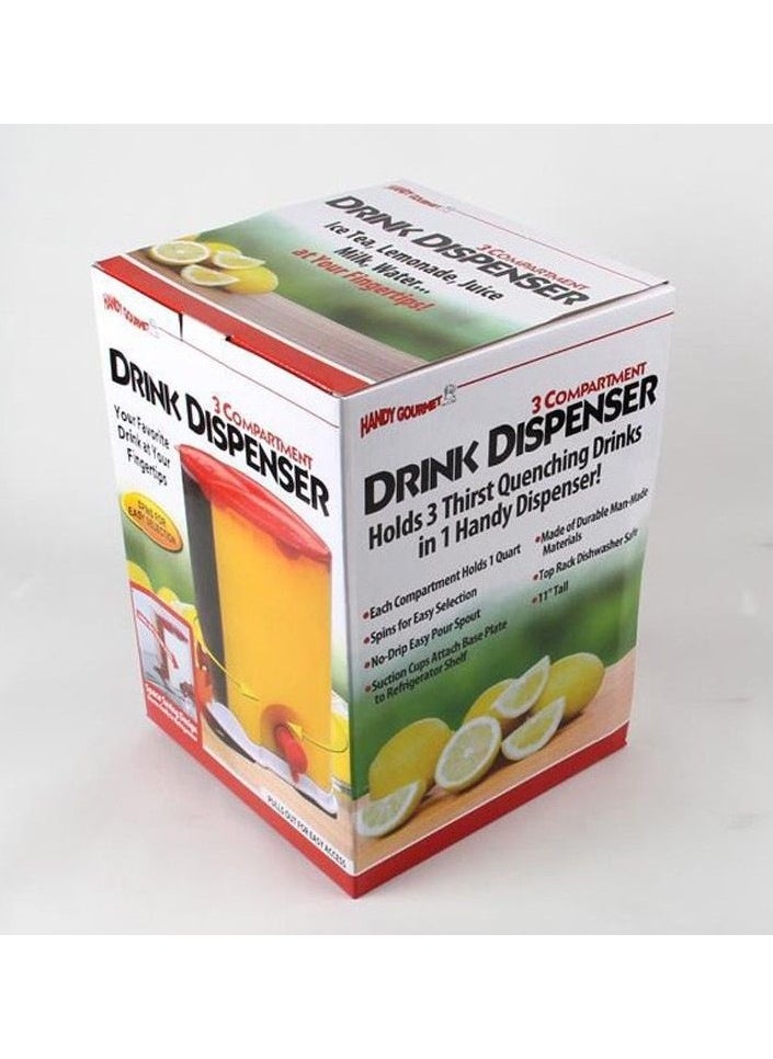 Handy Gourmet - Attractive juice drink dispenser for water and juice with three holes red/white (1 piece). - Image 1