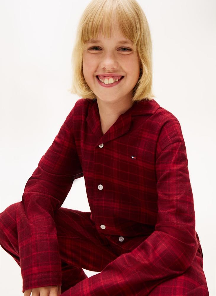 تومي هيلفيغر قميص وبنطلون مخطط للأطفال بقصة عادية - Image 3
