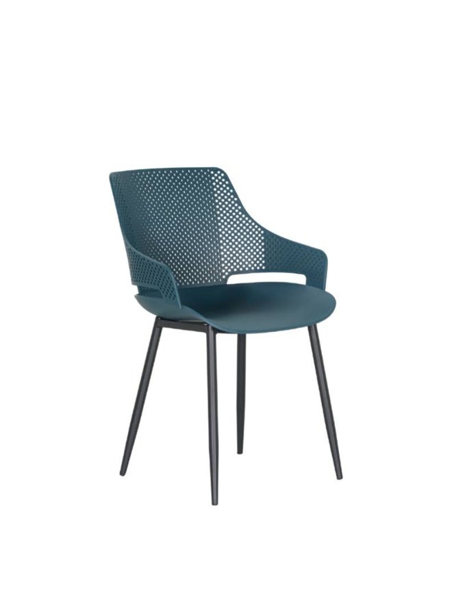 ROYALOAK Royaloak Breeze Fibre Cafe Chair in Blue | Moulded Upholstery with Cushioned Seat & Tilt-Back Design | Comfortable Chair with Anti-Skid Legs for Daily Use in Homes, Cafés, Patios or Balconies - Image 2