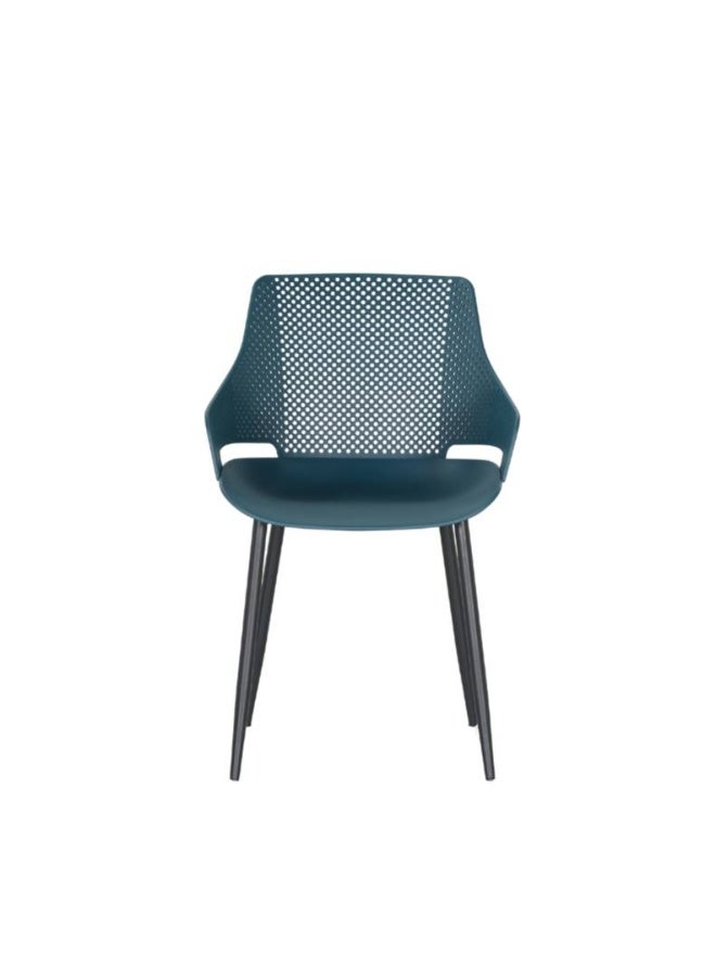 ROYALOAK Royaloak Breeze Fibre Cafe Chair in Blue | Moulded Upholstery with Cushioned Seat & Tilt-Back Design | Comfortable Chair with Anti-Skid Legs for Daily Use in Homes, Cafés, Patios or Balconies - Image 3