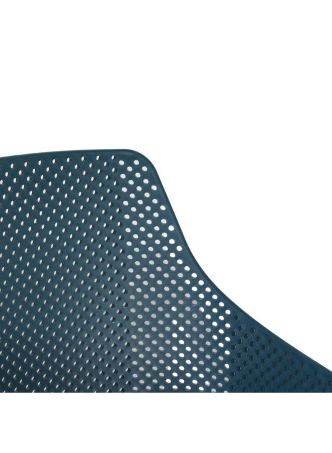 ROYALOAK Royaloak Breeze Fibre Cafe Chair in Blue | Moulded Upholstery with Cushioned Seat & Tilt-Back Design | Comfortable Chair with Anti-Skid Legs for Daily Use in Homes, Cafés, Patios or Balconies - Image 4