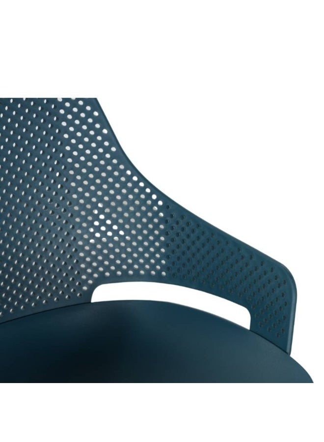 ROYALOAK Royaloak Breeze Fibre Cafe Chair in Blue | Moulded Upholstery with Cushioned Seat & Tilt-Back Design | Comfortable Chair with Anti-Skid Legs for Daily Use in Homes, Cafés, Patios or Balconies - Image 5