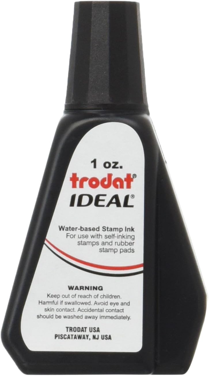Trodat Self-Inking Stamp Ink - 1oz Refill Bottle in Black - Image 1