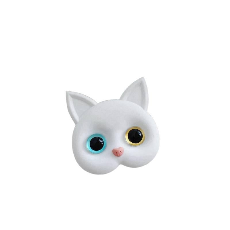 360 Degree Phone Holder Silicone Cute Cat for Fits Most Smartphones in White for Home Office - Image 1