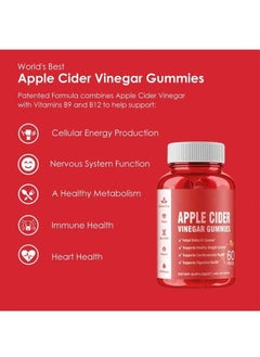 Sthxyfaith Apple Cider Vinegar Gummies 60 Pieces, Natural Vitamin Formula Ingredients, Regulate Physical Function and Health, Petal Gummies Dietary Supplement  - Image 2