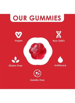 Sthxyfaith Apple Cider Vinegar Gummies 60 Pieces, Natural Vitamin Formula Ingredients, Regulate Physical Function and Health, Petal Gummies Dietary Supplement  - Image 3