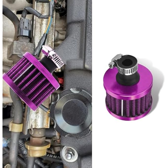 CHRYMUM Air Intake Filter Breather, Air Filter Cold Air Intake Filter, Car Accessories 12mm Mini Air Filter Vent Crankcase Breather, 0.47" Universal Cold Air Filter Replacement for Car,Motorcycle - Image 1