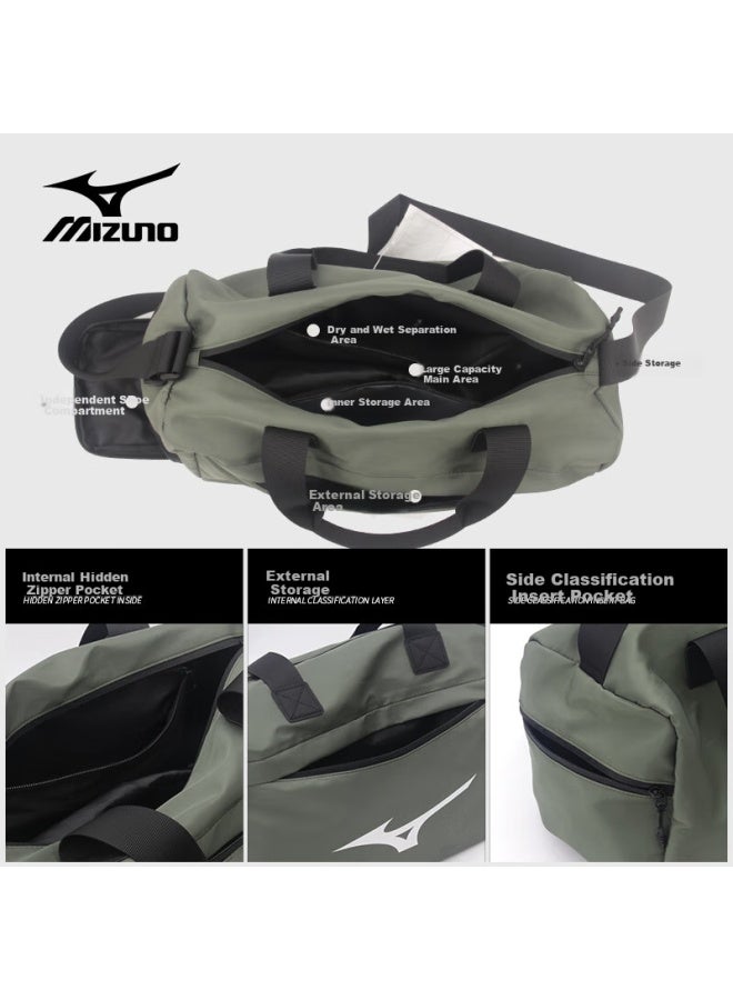 Mizuno Unisex Large Capacity Swimming Bag For Sports And Fitness, Single Shoulder Handbag Crossbody Storage Bag For Traveling C004 Army Green - Image 2