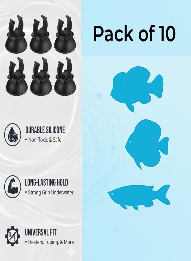 Scroll Store Sroll Store Universal Aquarium Suction Cups - Holder Clips for Heater, Tubing & Filter Parts (10) - Image 2