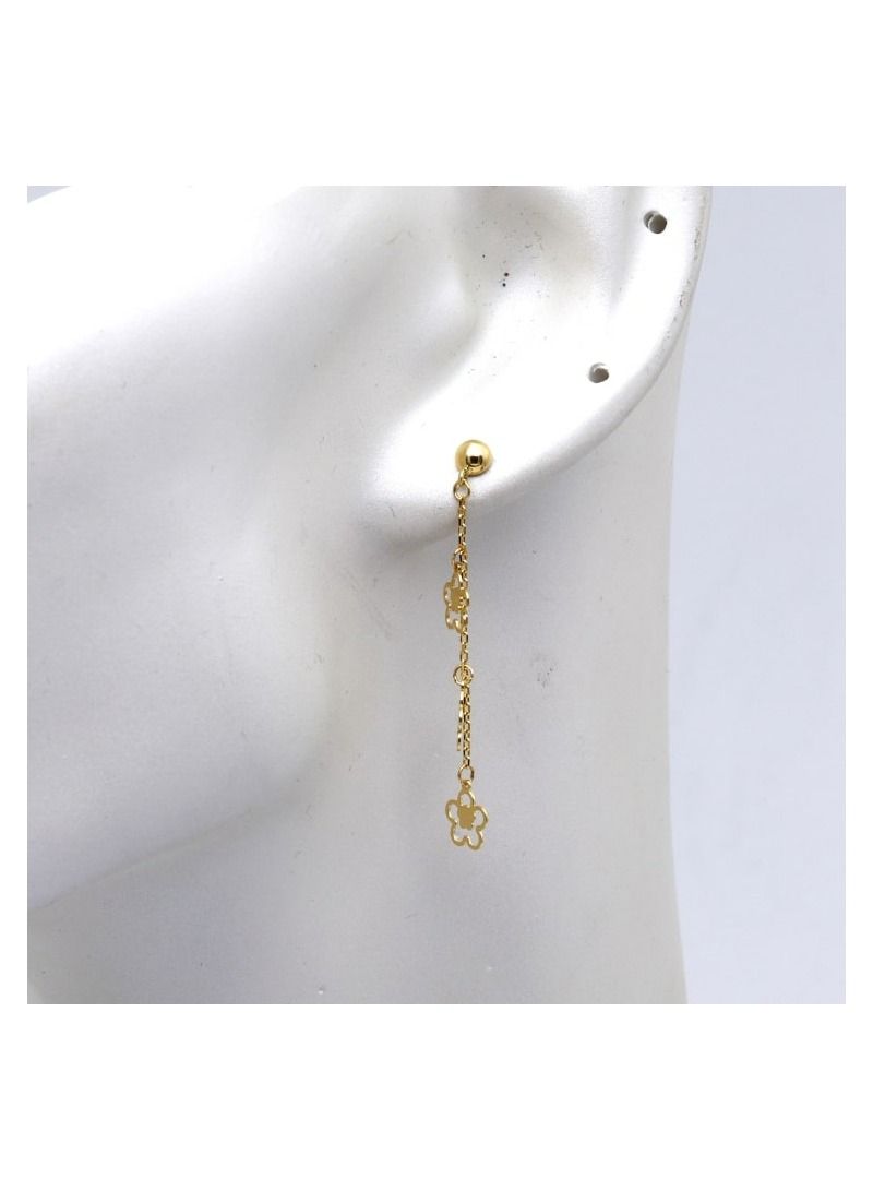 Gold Zone Real Gold 3 Flower Hanging Earring - Image 4