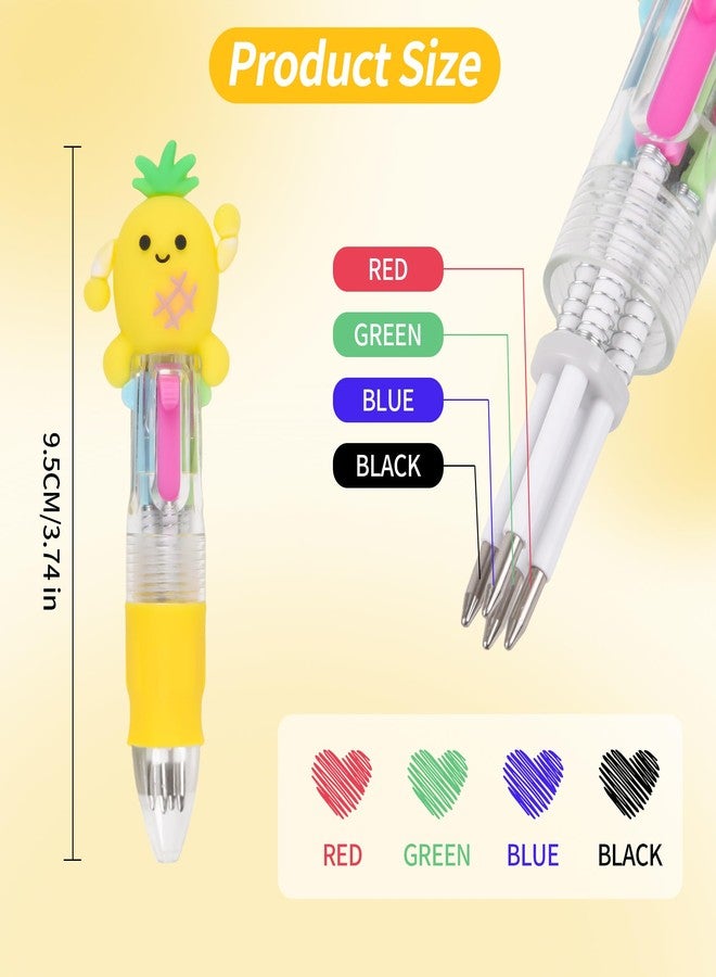 LiYiQ 50 Pcs Multicolor Pen in One Fun 4-in-1 Cute Pens Bulk Kawaii Cool Ballpoint Pens for Kids Fun Gifts (50) - Image 2