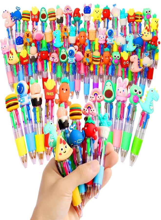 LiYiQ 50 Pcs Multicolor Pen in One Fun 4-in-1 Cute Pens Bulk Kawaii Cool Ballpoint Pens for Kids Fun Gifts (50) - Image 1