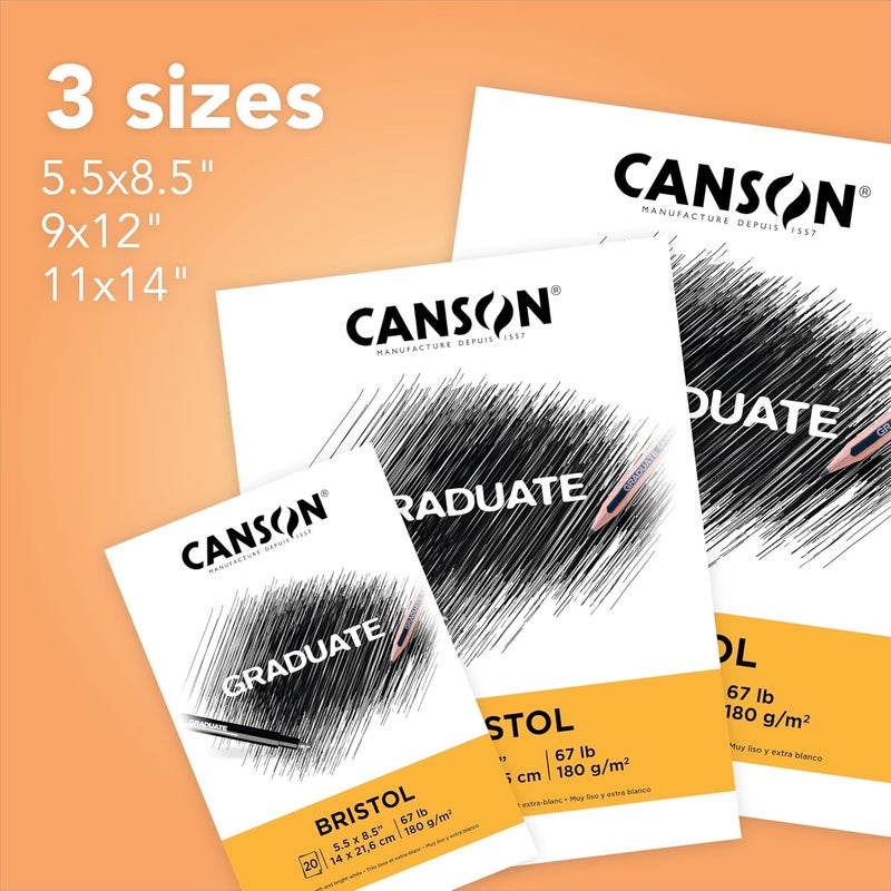 Canson Graduate Bristol Pad Foldover 55x85 inch 20 Sheets  Artist Paper for Adults and Students  Drawing Sketching Markers and Art Journaling - Image 4