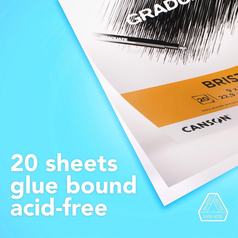Canson Graduate Bristol Pad Foldover 55x85 inch 20 Sheets  Artist Paper for Adults and Students  Drawing Sketching Markers and Art Journaling - Image 3