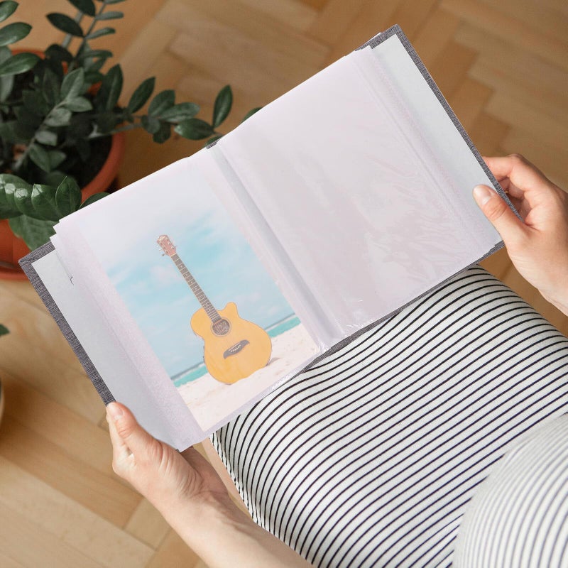 DIY Linen Photo Album 6 Inch 100 White Pages Memory Book For Scrapbooking - Image 5