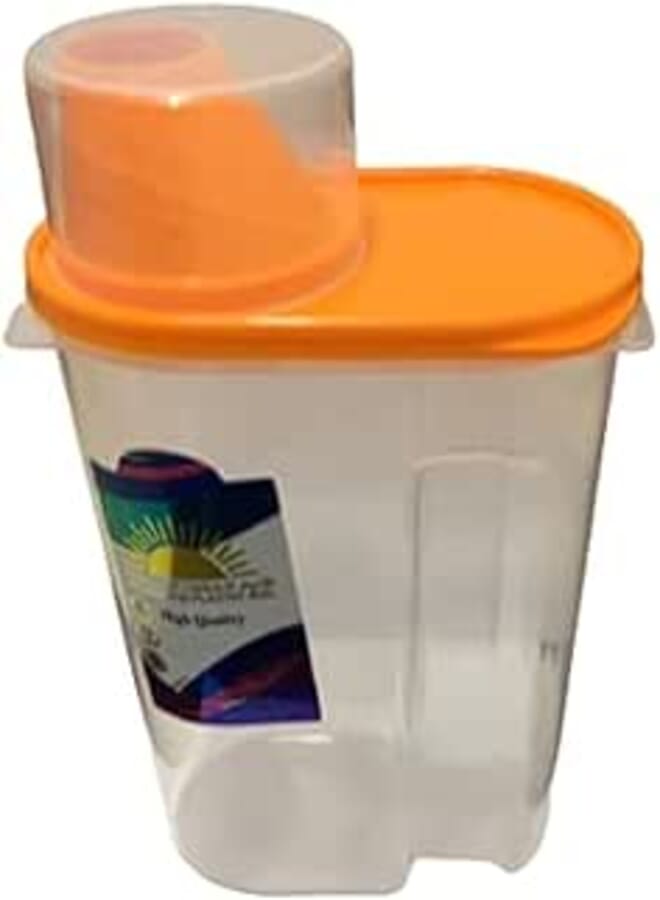 New Portable Storage Bin Container, Airtight with Pour Spout and Measuring Cup, SeaLED (Plastic,2.2 lb)