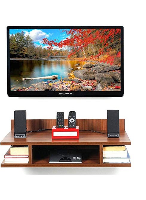 Generic PNDG Group Wooden Set Top Box Stand for LED LCD WiFi Speaker Standfor Living Room Bedroom MDF Medium Density Fiber Number of Shelves 2  - Image 1