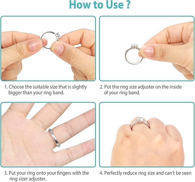 HZYH 8 Pcs Ring Size Adjuster, Invisible Ring Guard Spacer for Loose  Rings - Image 5
