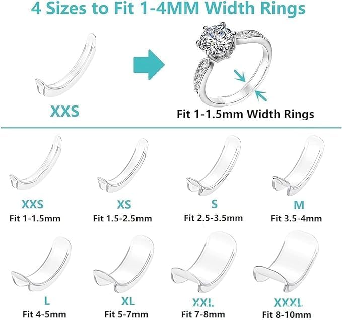 HZYH 8 Pcs Ring Size Adjuster, Invisible Ring Guard Spacer for Loose  Rings - Image 2