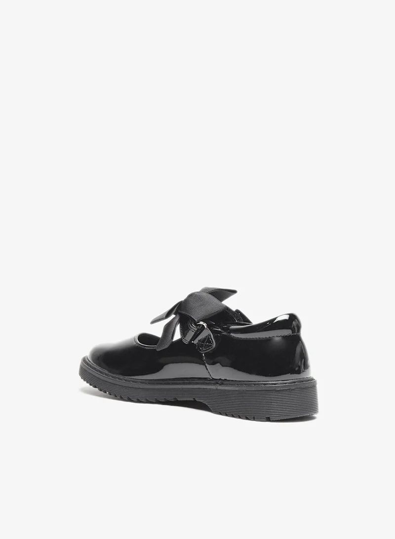 Juniors Bow Accent School Mary Jane Shoes With Buckle Closure