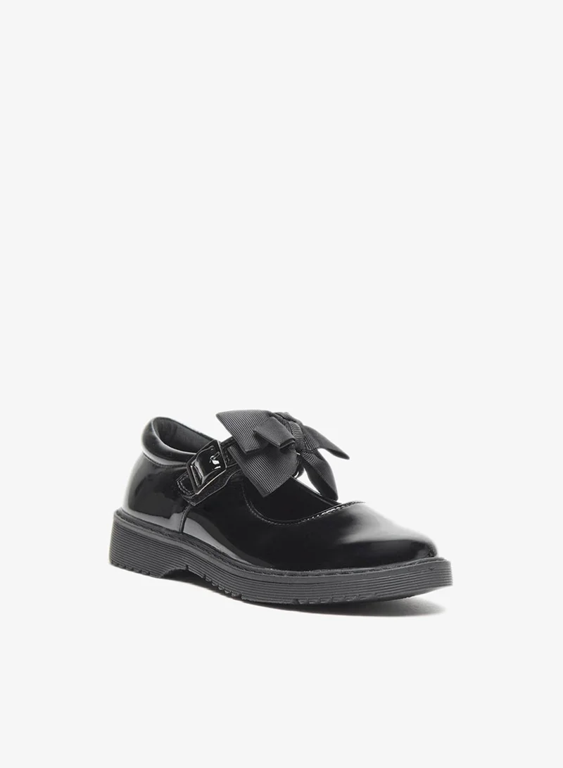 Juniors Bow Accent School Mary Jane Shoes With Buckle Closure