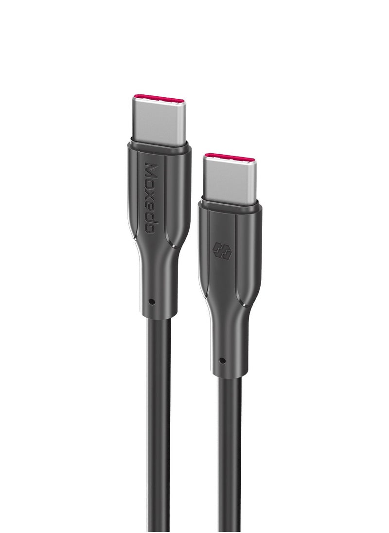 Moxedo Moxedo USB-C to USB-C Charge and Data Sync Cable 60W PD 3.0 Cable Length Compatible for iPhone 15/15 Pro/15 Pro Max, MacBook Air/Pro, iPad Pro, Samsung Galaxy S24/S24 Ultra, Pixel, USB C Charger 
