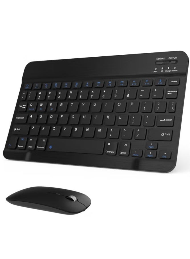 ELTRAZONE Wireless Bluetooth Keyboard & Mouse Combo, Ultra-Slim Rechargeable Silent Typing Set, Portable Keyboard & Mouse for Android, Windows, Tablets & Phones Black - Image 1