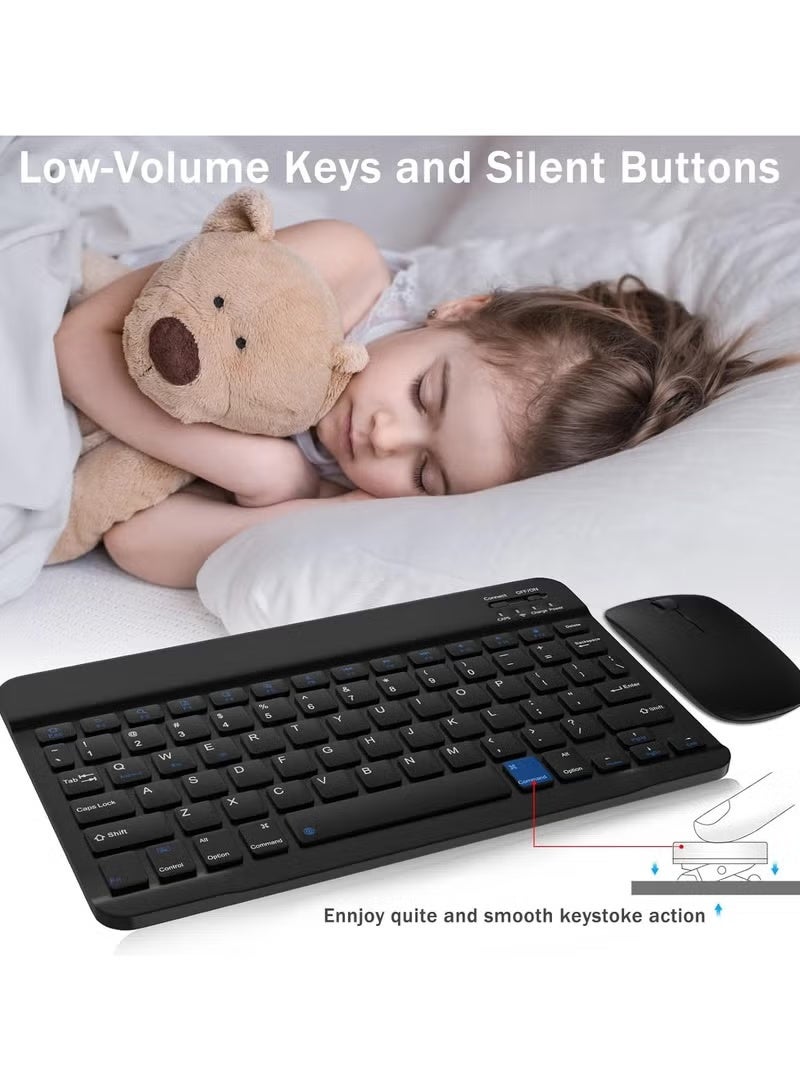 ELTRAZONE Wireless Bluetooth Keyboard & Mouse Combo, Ultra-Slim Rechargeable Silent Typing Set, Portable Keyboard & Mouse for Android, Windows, Tablets & Phones Black - Image 5