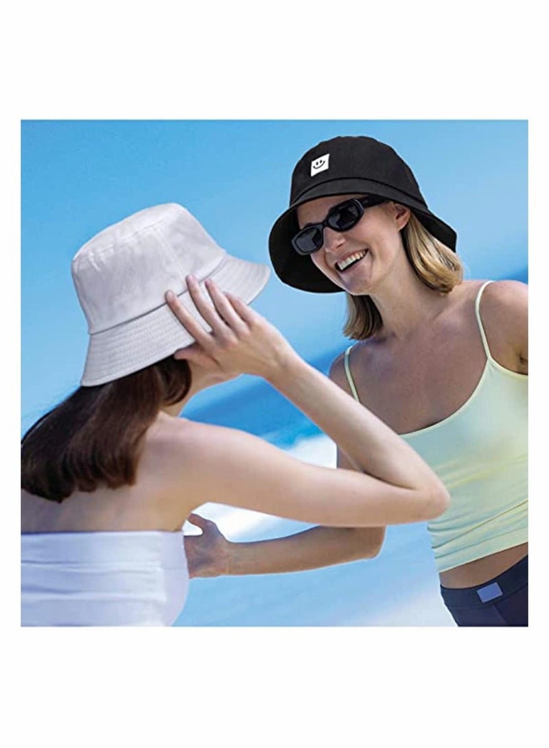 Excefore Unise Hat Summer Travel Bucket Beach Sun Fishing Hat Smile Face Visor Uni Fashion Fisherman Cap, for Men Women Teens Kids - Image 2