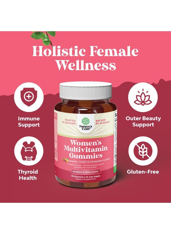 Natures Craft Delicious Daily Multivitamin for Women Gummies - Women's Multivitamin Gummies for Adults Energy and Immunity - Gummy Vitamins for Women's Health and Wellness - Non-GMO Gluten Free and Halal 90 Count - Image 3
