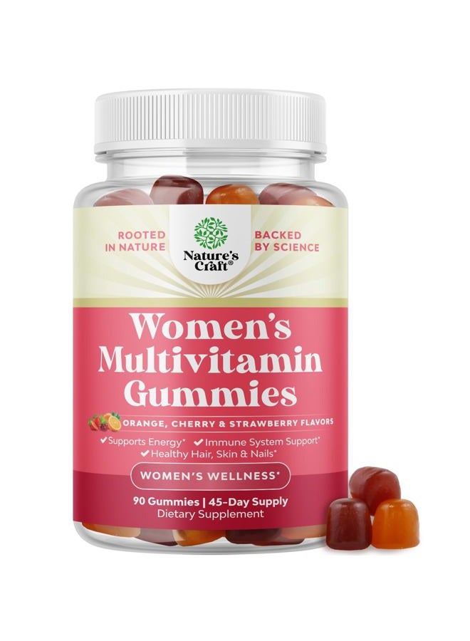 Natures Craft Delicious Daily Multivitamin for Women Gummies - Women's Multivitamin Gummies for Adults Energy and Immunity - Gummy Vitamins for Women's Health and Wellness - Non-GMO Gluten Free and Halal 90 Count - Image 1