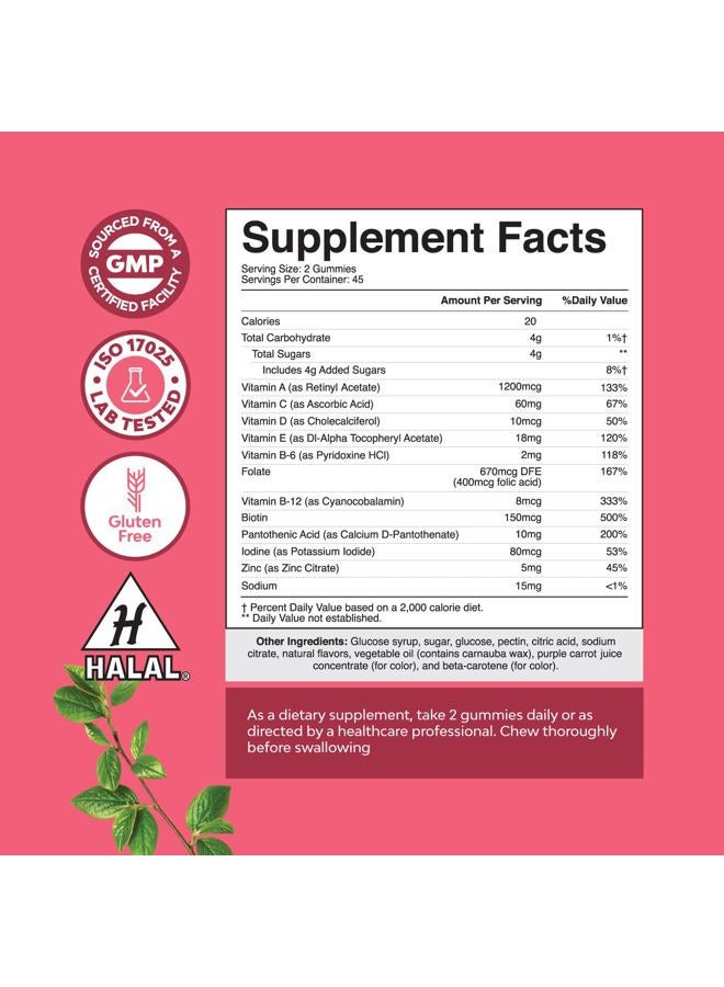 Natures Craft Delicious Daily Multivitamin for Women Gummies - Women's Multivitamin Gummies for Adults Energy and Immunity - Gummy Vitamins for Women's Health and Wellness - Non-GMO Gluten Free and Halal 90 Count - Image 2