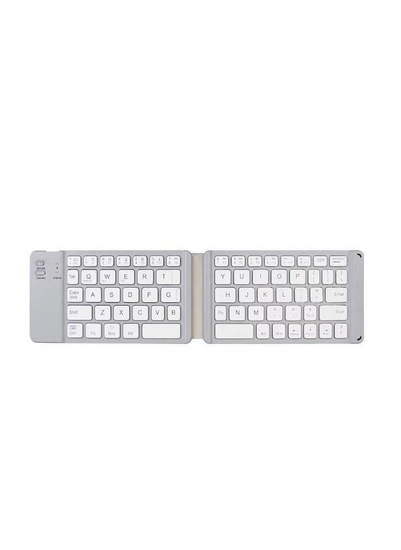 Mini Bluetooth Keyboard Wireless Foldable Keyboard, Rechargeable Bluetooth Keyboard Portable Pocket Size Keyboard, Compatible with MAC/iOS, Windows, Android Smartphones, Tablets, Laptops