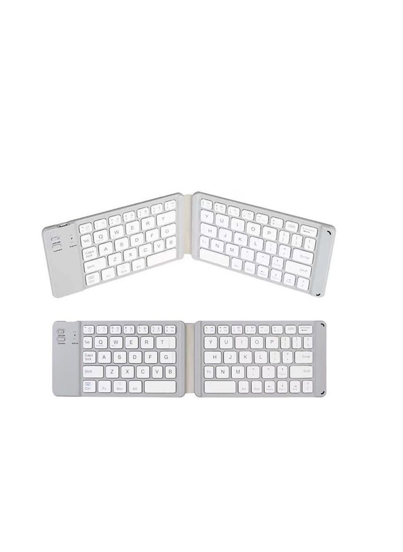 Mini Bluetooth Keyboard Wireless Foldable Keyboard, Rechargeable Bluetooth Keyboard Portable Pocket Size Keyboard, Compatible with MAC/iOS, Windows, Android Smartphones, Tablets, Laptops