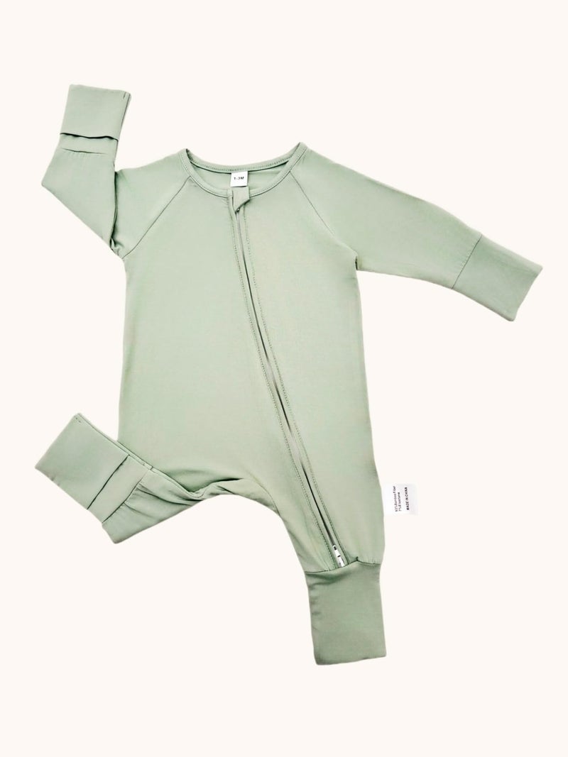 Bow Dream Baby Bamboo Rayon Romper Girl Footless Viscose Newborn Infant Footie Outfits Mitten Cuffs Toddler Boy Clothes Pea Green Bull 18-24 Months - Image 5
