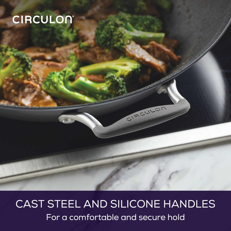 Circulon A1 Series with ScratchDefense Technology Nonstick Induction Wok with Lid, 14 Inch, Graphite - Image 5
