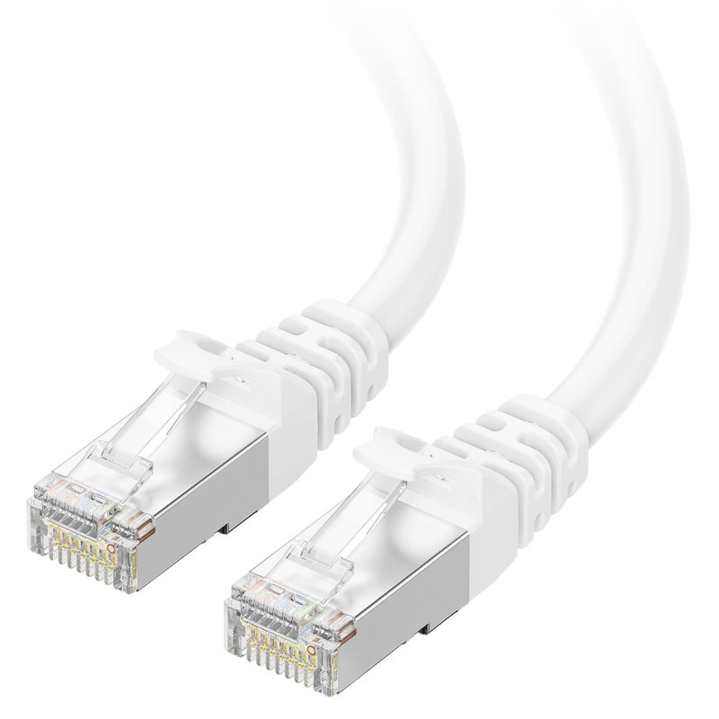 Cable Matters 10Gbps Snagless Long Shielded Cat 6A Ethernet Cable 200ft Cat 6A Cable Cat6A Cord Ethernet Cord White