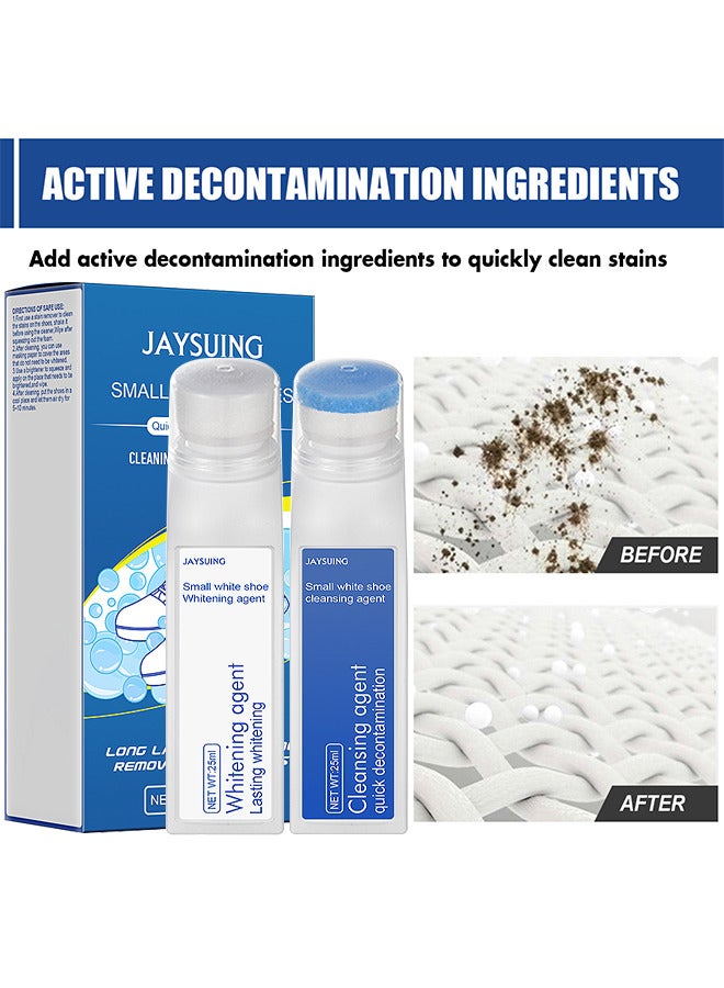 جايسوينغ مجموعة منظف الأحذية الرياضية، منظف الأحذية الرياضية الرغوي بدون ماء، منظف الأحذية الرياضية سريع التنظيف، مناسب لمنظف الأحذية البيضاء، الجلد المدبوغ، الأحذية الطويلة، القماش، البولي يوريثان، القماش، إل - Image 3