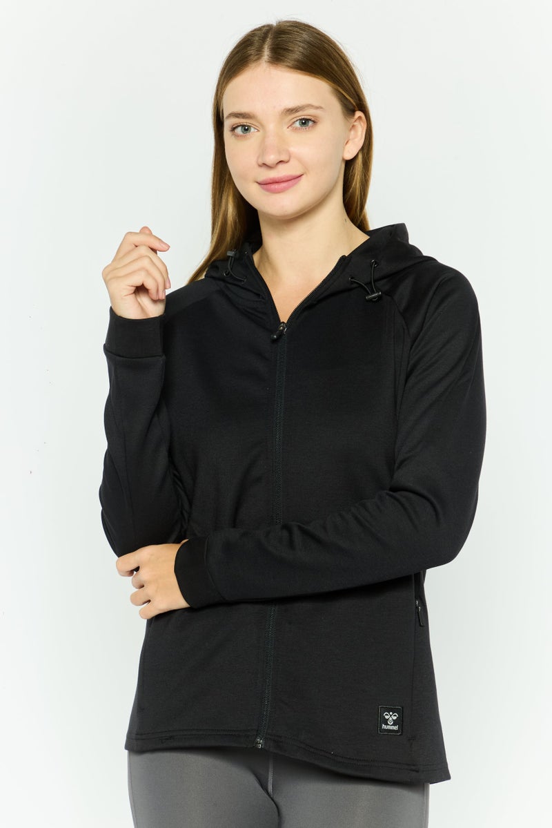 Hummel Women Sportswear Fit Full Zip Training Hoodies, Black - Image 1